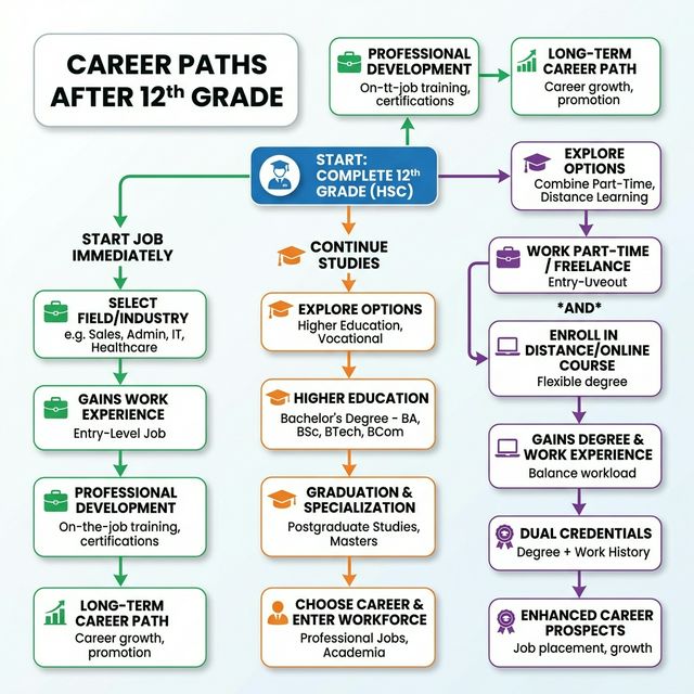 job vs study after 12th career decision path for students